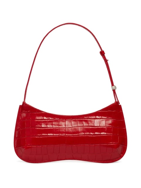 Jacquemus Le Bisou crocodile-embossed zip shoulder bag - Red - zdjęcie produktu nr 2
