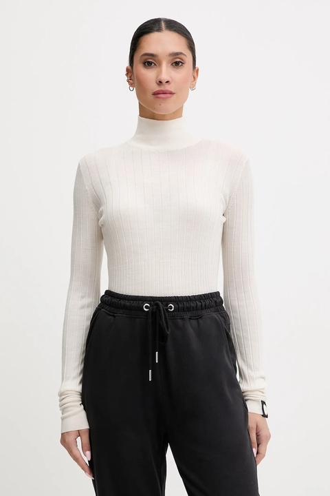 Colmar sweter wełniany damski kolor beżowy lekki z półgolfem 7907.2ZP - zdjęcie produktu nr 1