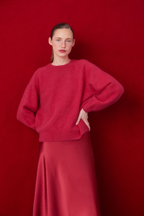 Medicine sweter damski kolor czerwony ciepły - zdjęcie produktu nr 1