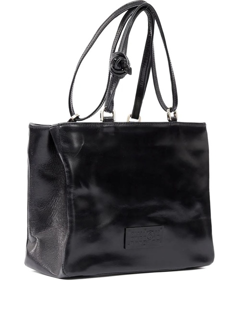 MM6 Maison Margiela leather tote bag - Black - zdjęcie produktu nr 1