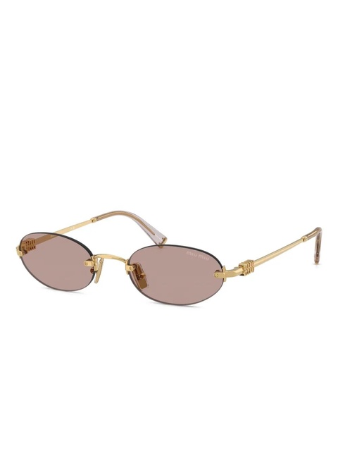 Miu Miu Eyewear oval-frame sunglasses - Gold - zdjęcie produktu nr 1