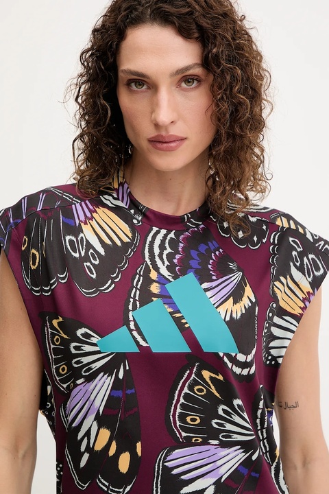 adidas Performance top treningowy x Farm Rio kolor bordowy KB5567 - zdjęcie produktu nr 2