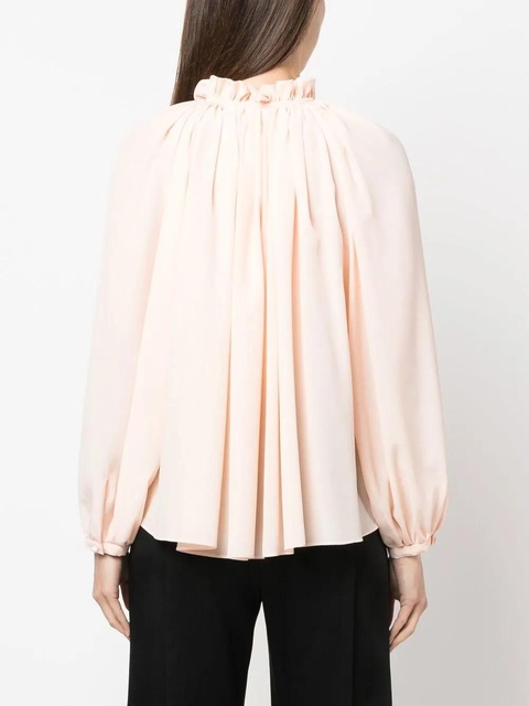 Lanvin pleated-neckline silk blouse - Orange - zdjęcie produktu nr 1