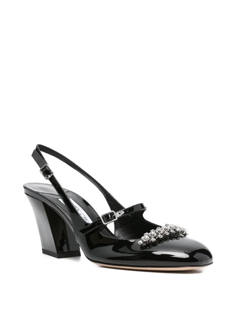 Jimmy Choo 70mm Belinda crystal-embellished slingback pumps - Black - zdjęcie produktu nr 2
