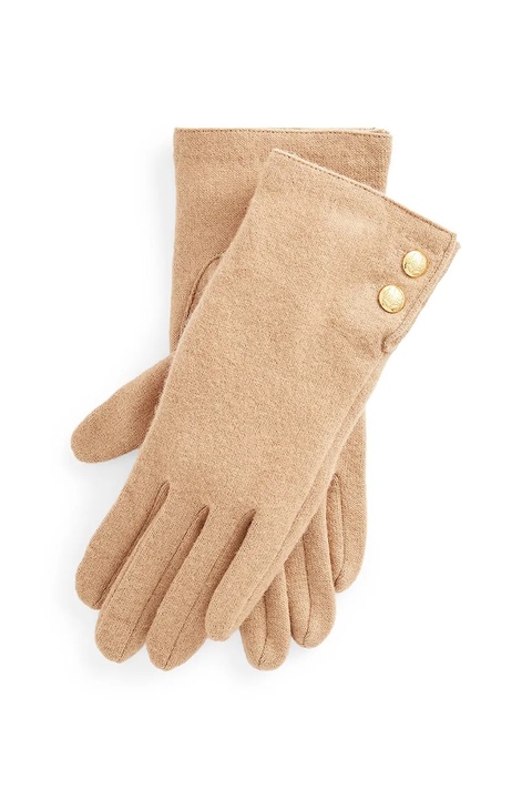 Lauren Ralph Lauren rękawiczki wełniane damskie kolor beżowy 454833075 - zdjęcie produktu nr 1