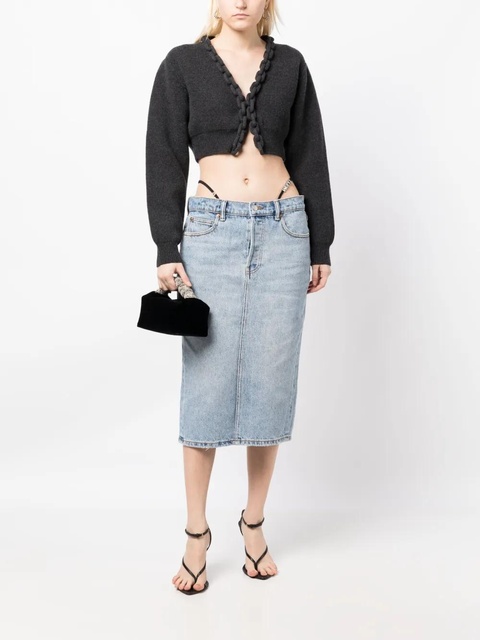 Alexander Wang thong-strap denim midi skirt - Blue - zdjęcie produktu nr 2