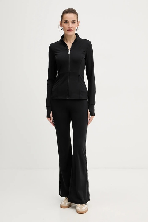 MICHAEL Michael Kors spodnie damskie kolor czarny dzwony high waist MF530W51RE - zdjęcie produktu nr 2