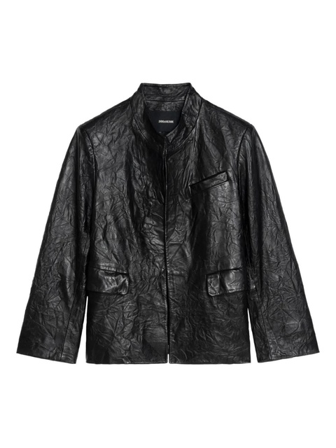 Zadig&Voltaire Veryn Crinkle leather blazer - Black - zdjęcie produktu nr 1