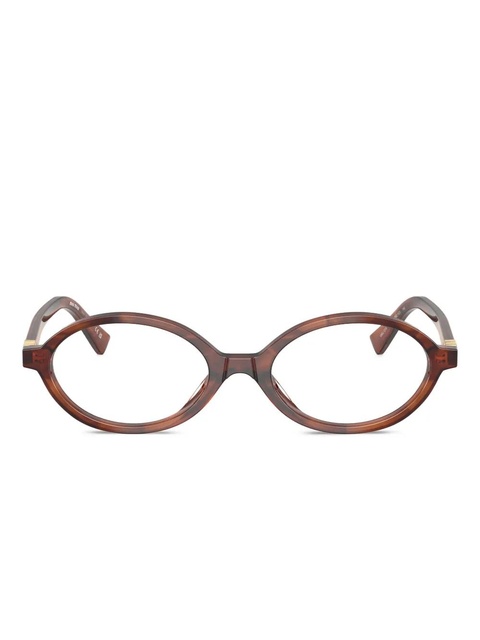 Miu Miu Eyewear oval-frame glasses - Brown - zdjęcie produktu nr 1