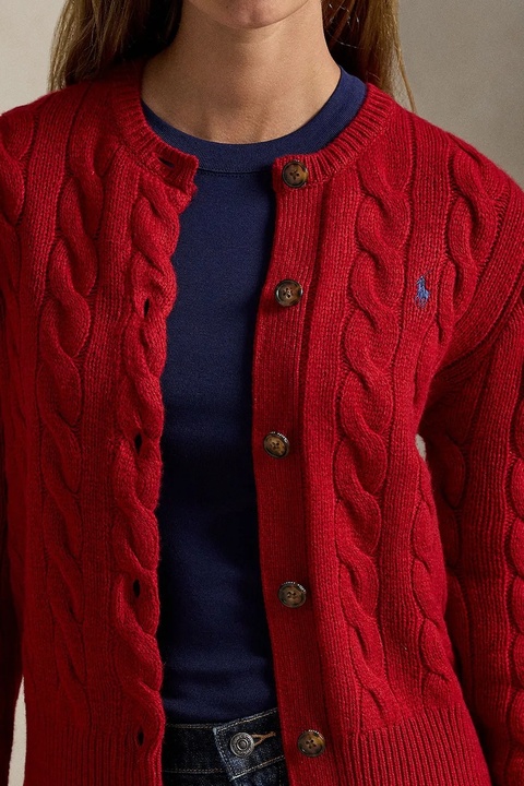 Polo Ralph Lauren sweter wełniany damski kolor bordowy 211972104 - zdjęcie produktu nr 1