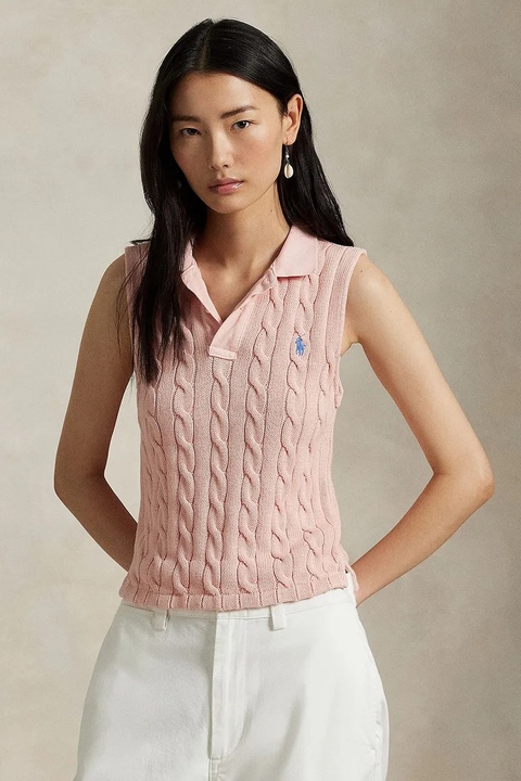 Polo Ralph Lauren kamizelka bawełniana kolor różowy 211943140 - zdjęcie produktu nr 1