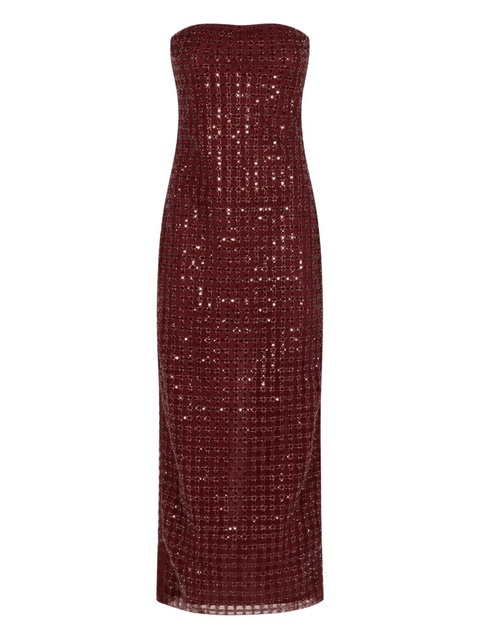ROTATE BIRGER CHRISTENSEN sequin-embellishment strapless maxi dress - Red - zdjęcie produktu nr 1