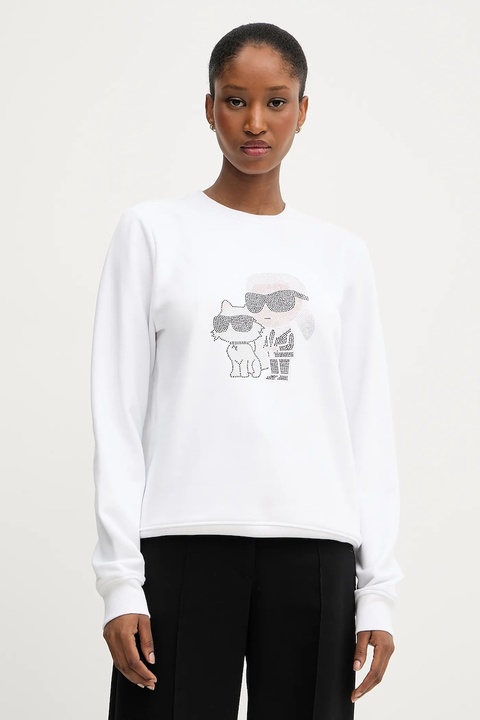 Karl Lagerfeld bluza IKON damska kolor biały z nadrukiem A3W20069 - zdjęcie produktu nr 1