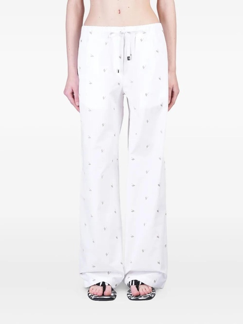 The Attico logo-embroidered trousers - White - zdjęcie produktu nr 1