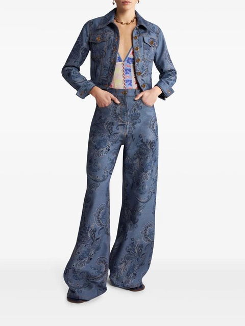 ETRO jacquard-print denim jacket - Blue - zdjęcie produktu nr 2