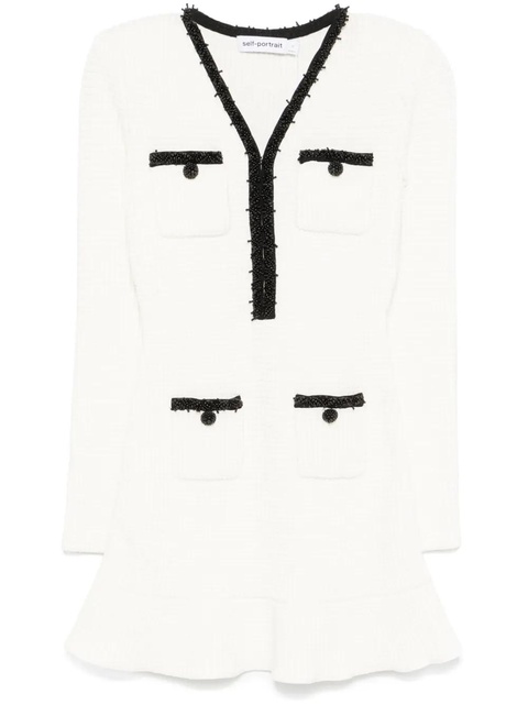 Self-Portrait knitted mini dress - White - zdjęcie produktu nr 1