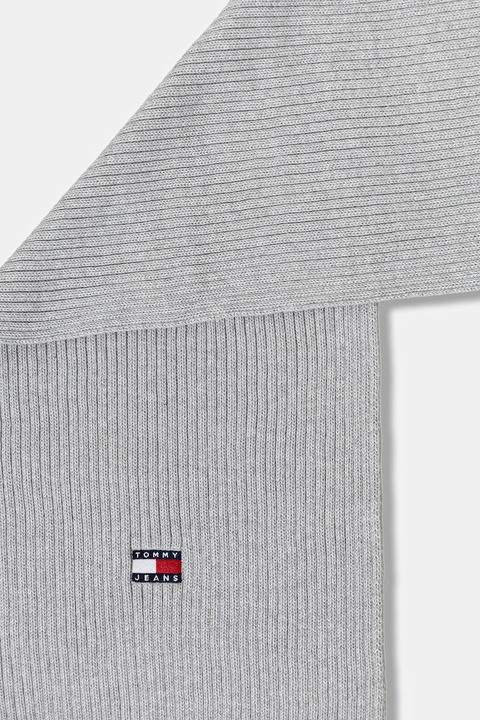 Tommy Jeans szalik bawełniany damski kolor szary gładki AW0AW18045 - zdjęcie produktu nr 2
