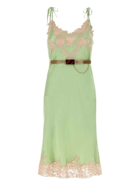 Prada V-neck silk dress - Green - zdjęcie produktu nr 1