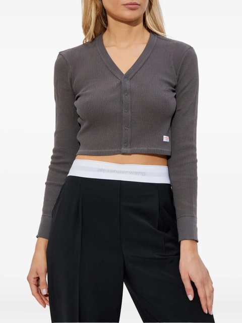 Alexander Wang waffle-knit button top - Grey - zdjęcie produktu nr 2