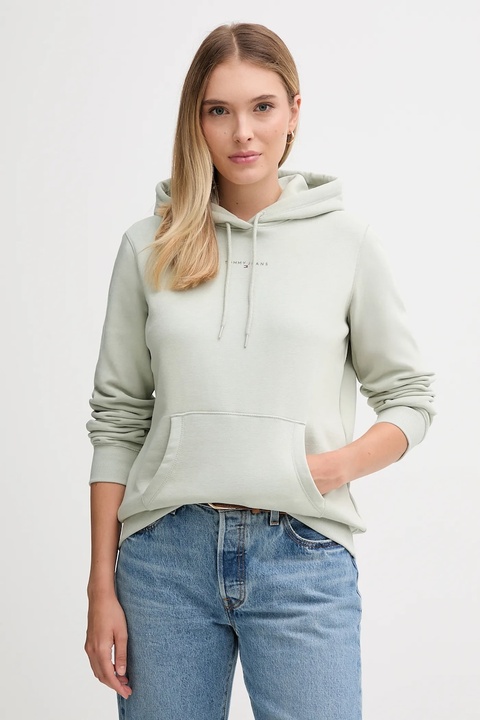 Tommy Jeans bluza damska kolor zielony z kapturem z nadrukiem DW0DW21963 - zdjęcie produktu nr 1