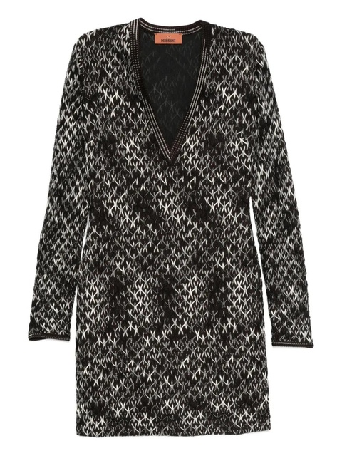 Missoni geometric-pattern V-neck dress - Brown - zdjęcie produktu nr 1