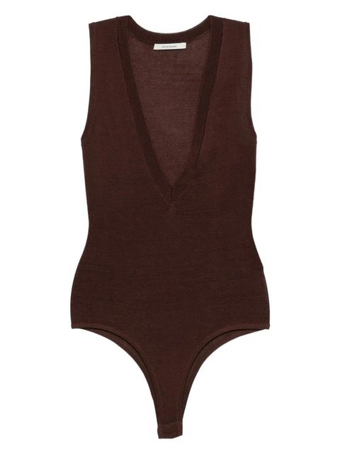 ENTIRE STUDIOS V-neck sleeveless bodysuit - Brown - zdjęcie produktu nr 1