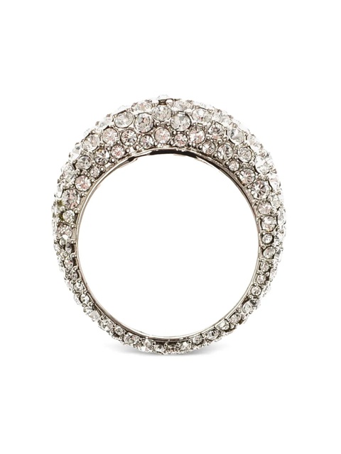 Amina Muaddi Cameron rhinestone-embellished ring - Silver - zdjęcie produktu nr 2