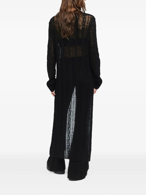 Alanui button-front open-knit cardigan - Black - zdjęcie produktu nr 2