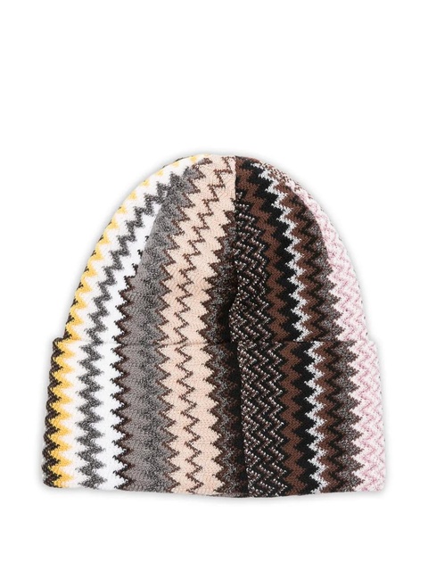 Missoni zigzag knitted beanie - Brown - zdjęcie produktu nr 2