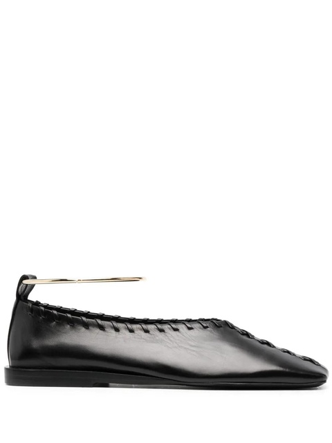 Jil Sander ring-detail ballerina shoes - Black - zdjęcie produktu nr 1