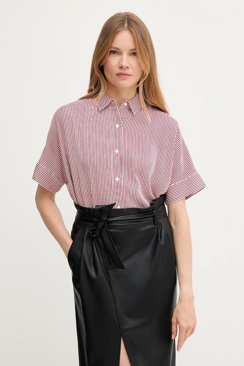 Tommy Hilfiger koszula damska kolor czerwony relaxed z kołnierzykiem klasycznym WW0WW45883 - zdjęcie produktu nr 1