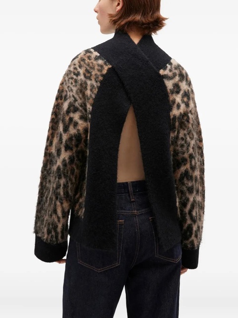 GANNI open-back leopard-print sweater - Neutrals - zdjęcie produktu nr 2