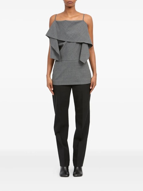 MM6 Maison Margiela ruffled strap top - Grey - zdjęcie produktu nr 1