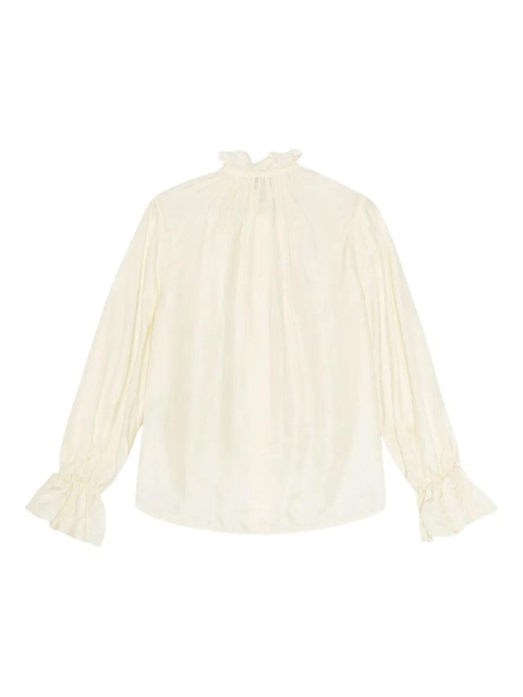 GANNI ruffled-cuff blouse - Neutrals - zdjęcie produktu nr 2