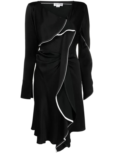 Victoria Beckham asymmetric draped midi dress - Black - zdjęcie produktu nr 1