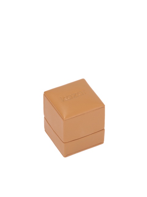 Eleganckie skórzane etui na pierścionki z jasnobrązowej skóry - zdjęcie produktu nr 2