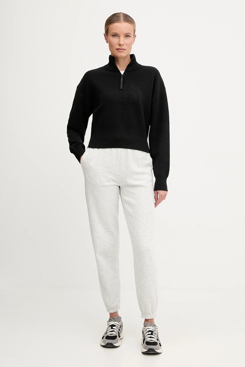 The North Face sweter z dodatkiem wełny damski kolor czarny z golfem NF0A8E79JK31 - zdjęcie produktu nr 2