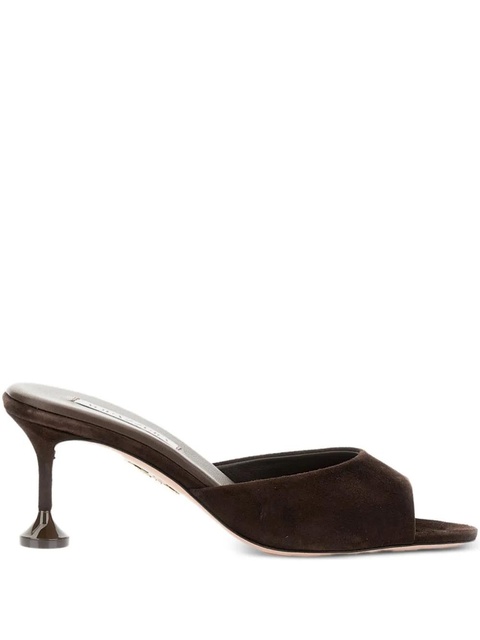 Aquazzura 65mm Bisous fluted-heel suede sandals - Brown - zdjęcie produktu nr 1