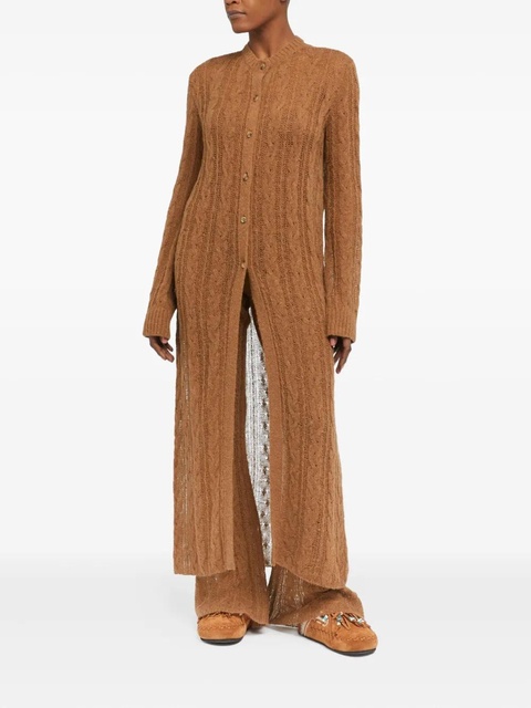 Alanui cable-knit long cardigan - Brown - zdjęcie produktu nr 2