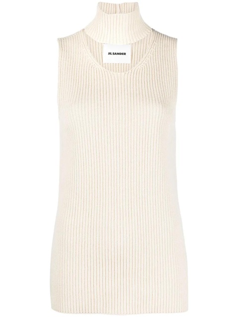 Jil Sander cut-out knitted sweater vest - Neutrals - zdjęcie produktu nr 1