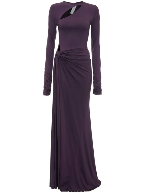 Victoria Beckham knot-detail long-sleeve gown - Brown - zdjęcie produktu nr 1