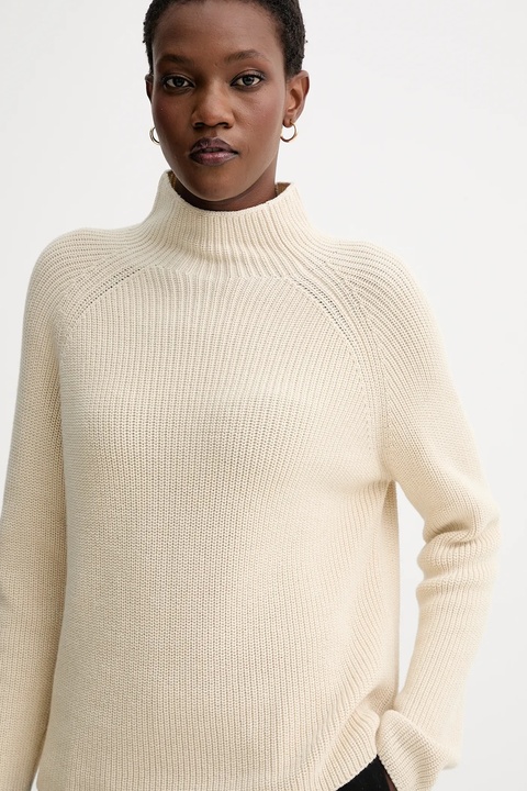 Marc O'Polo sweter bawełniany kolor beżowy z półgolfem M09605960009 - zdjęcie produktu nr 2