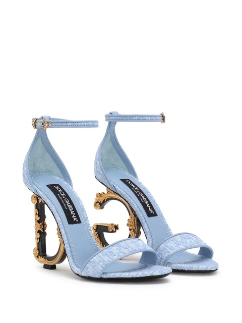 Dolce & Gabbana DNA 105mm Baroque DG-heel bouclé sandals - Blue - zdjęcie produktu nr 2