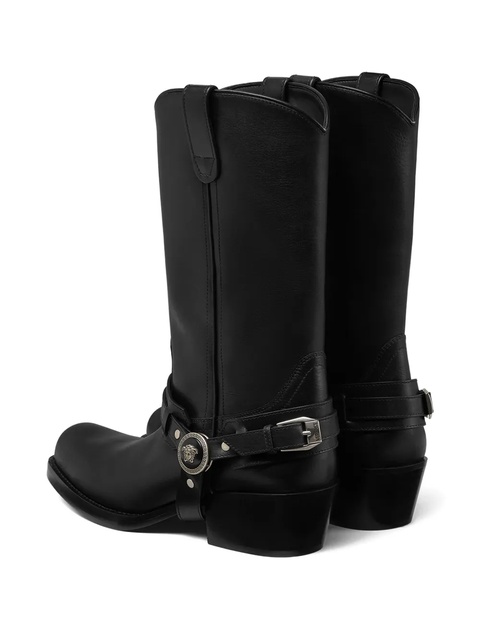 Versace leather cowboy boots - Black - zdjęcie produktu nr 2