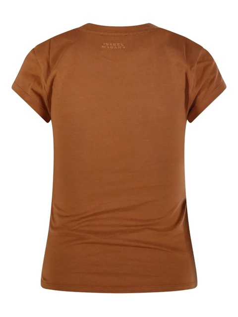 MARANT ÉTOILE Maelie gathered-detail T-shirt - Brown - zdjęcie produktu nr 2