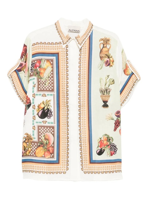 ALEMAIS Mercado fruit-print short-sleeve shirt - White - zdjęcie produktu nr 1