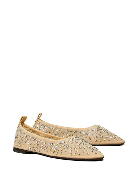 Tory Burch rhinestone-embellished ballet flats - Yellow - zdjęcie produktu nr 2