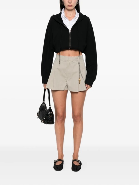 Alexander Wang pleated chain-embellished shorts - Green - zdjęcie produktu nr 2