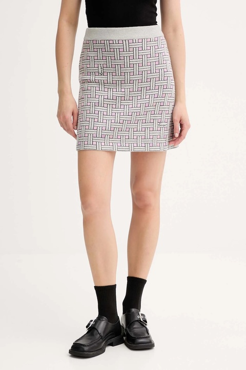 Kenzo spódnica z dodatkiem wełny kolor szary mini prosta FF62JU6013CQ - zdjęcie produktu nr 1