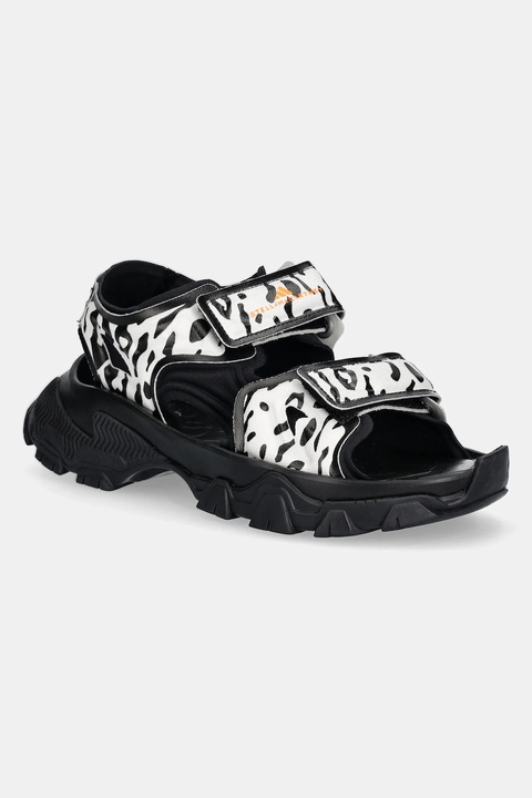 adidas by Stella McCartney sandały Hika Sandal Canvas AOP damskie kolor czarny IF1797 - zdjęcie produktu nr 1
